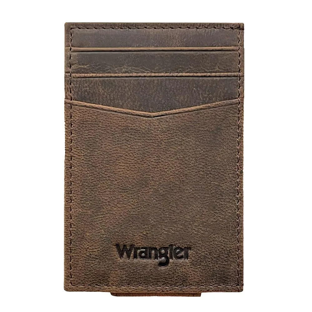 Wrangler Work Logo Embossed Front Pocket Card Wallet