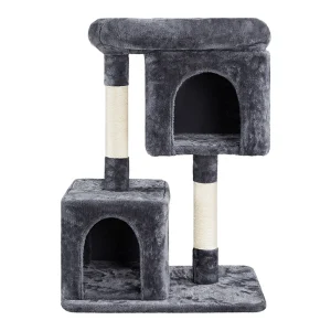Yaheetech 33.5-in Compact Cat Tree with 2 Condos, Wide Perch and Scratching Posts