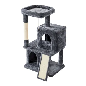 Yaheetech 42-in Multi-Level Cat Tree with 2 Condos, Perch and Scratching Board