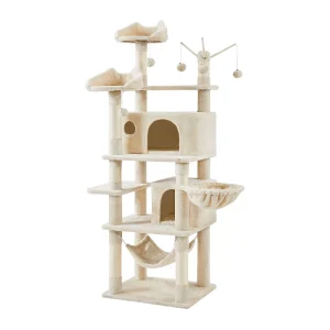 Yaheetech 66-in Multi-Level Cat Tree with 2 Condos, 2 Perches, Hammock and Basket