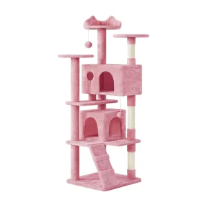 Yaheetech 70-in Multi-Level Cat Tree with 2 Condos, 3 Perches and Climbing Ramp