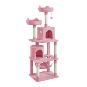 Yaheetech 71.5-in Multi-Level Cat Tree with 2 Condos, 2 Perches, Hammock and Scratching Board