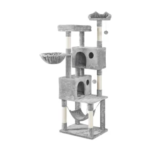 Yaheetech 73-in Multi-Level Cat Tree with 2 Condos, 2 Perches, Basket and Hammock