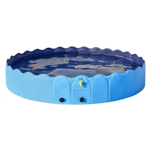 Yaheetech Foldable Pet Pool with Sprinkler - Blue, XXXL, 71-in