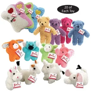 Zanies Berber Toys Display Refills, 80 Pieces
