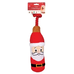 Zanies Holiday Santa Bottle Squeaker Toys