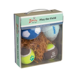 Zanies Play The Field Dog Toy 4-Piece Gift Packs
