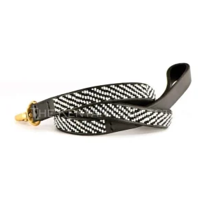 Zebra Black & White Beaded Dog Leash (FINAL SALE)