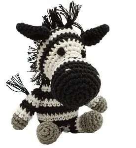 Zebra Organic Knit Dog Toy - Image 2