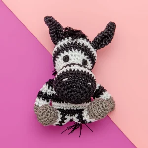 Zebra Organic Knit Dog Toy