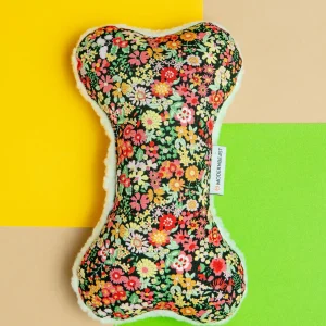 Zenbone Plush Dog Toy in Black Floral (Made in the USA) <>