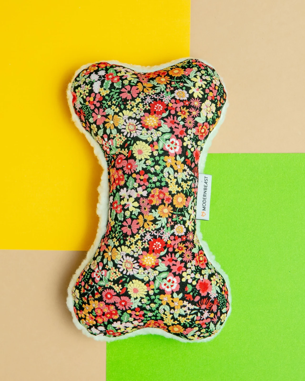 Zenbone Plush Dog Toy in Black Floral (Made in the USA) <>