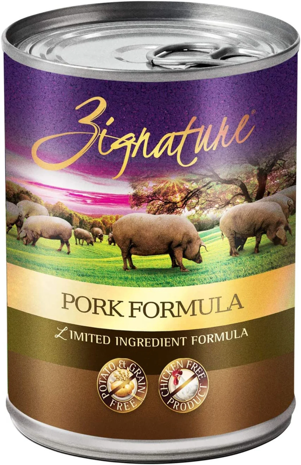 Zignature Canned Pork Wet Dog Food, 13 oz, Case of 12