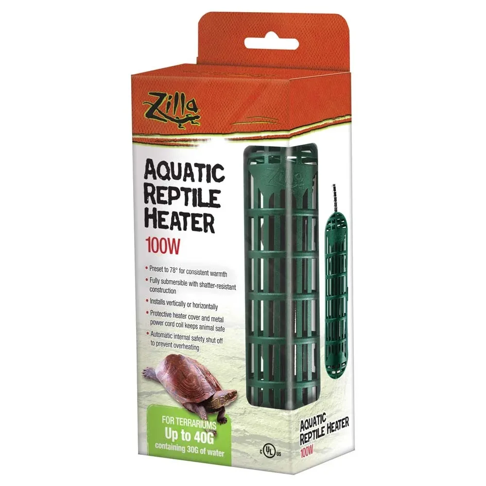 Zilla Aquatic Reptile Heater 100 Watt, For Terrariums up to 40 Gallons, 1ea/100 W