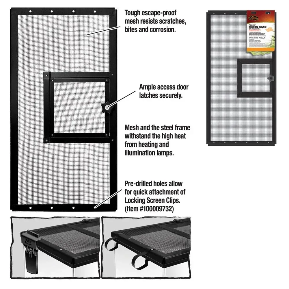 Zilla Fresh Air Screen Cover with Hinged Door 1ea/24 X 12 in