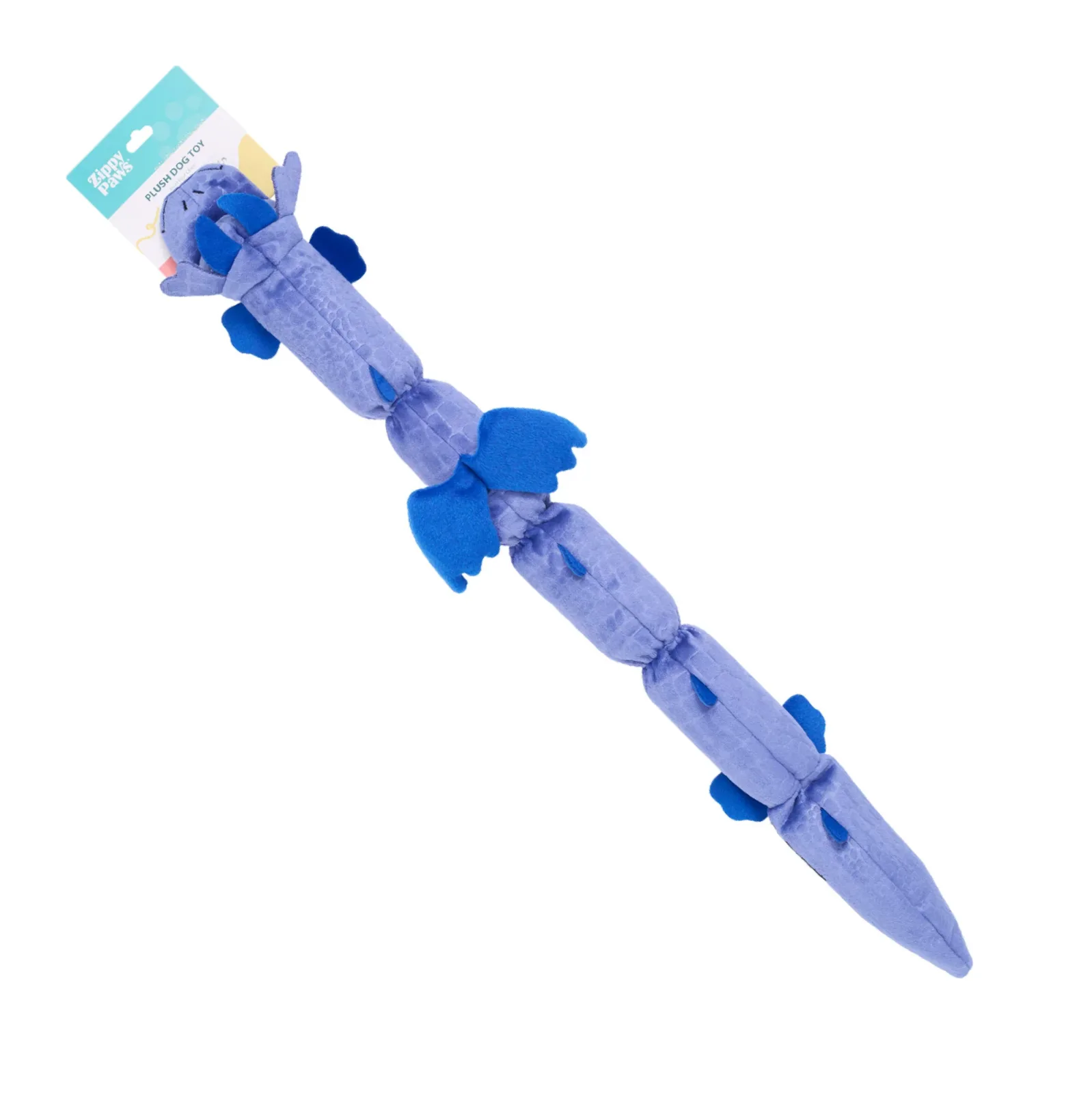 Zippy Paws Zippy Dragonz Plush Squeaky Toy for Dogs (Blue)