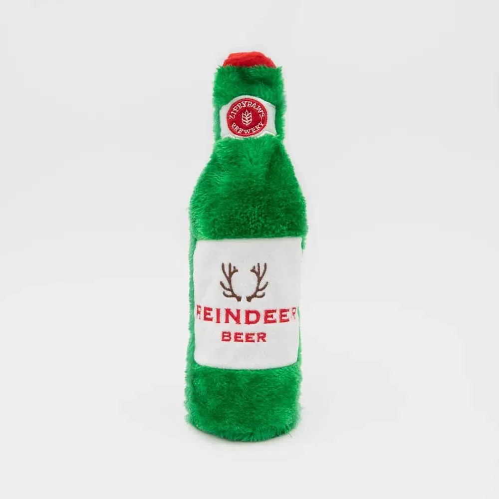 Zippypaws Holiday Happy Hour Crusherz Reindeer Beer