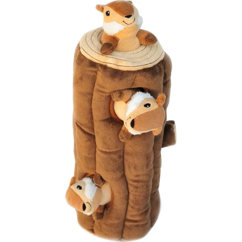 ZippyPaws Zippy Burrow Chipmunks Dog Toy Log X-Large
