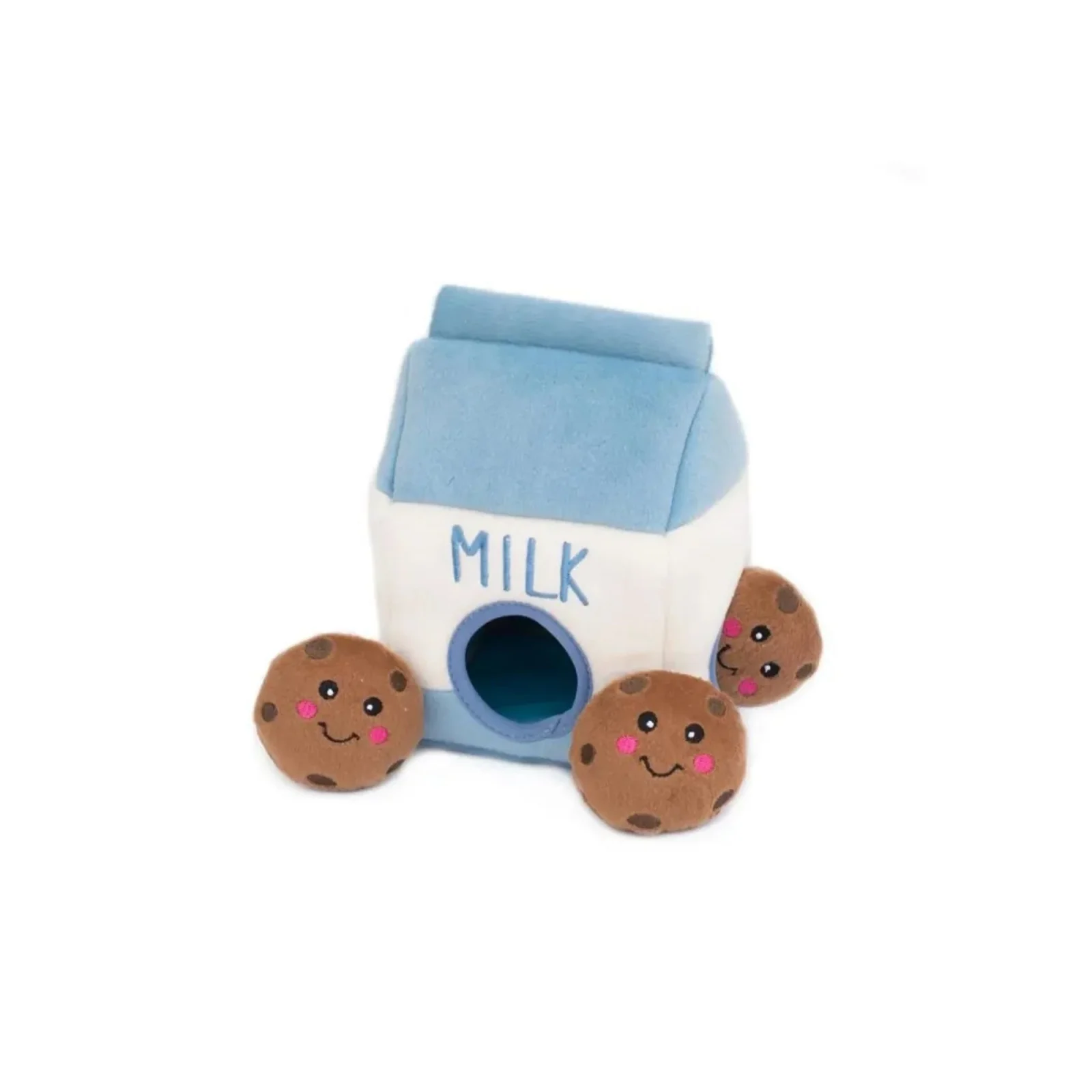 ZippyPaws Zippy Burrow Dog Toy Milk and Cookies Medium