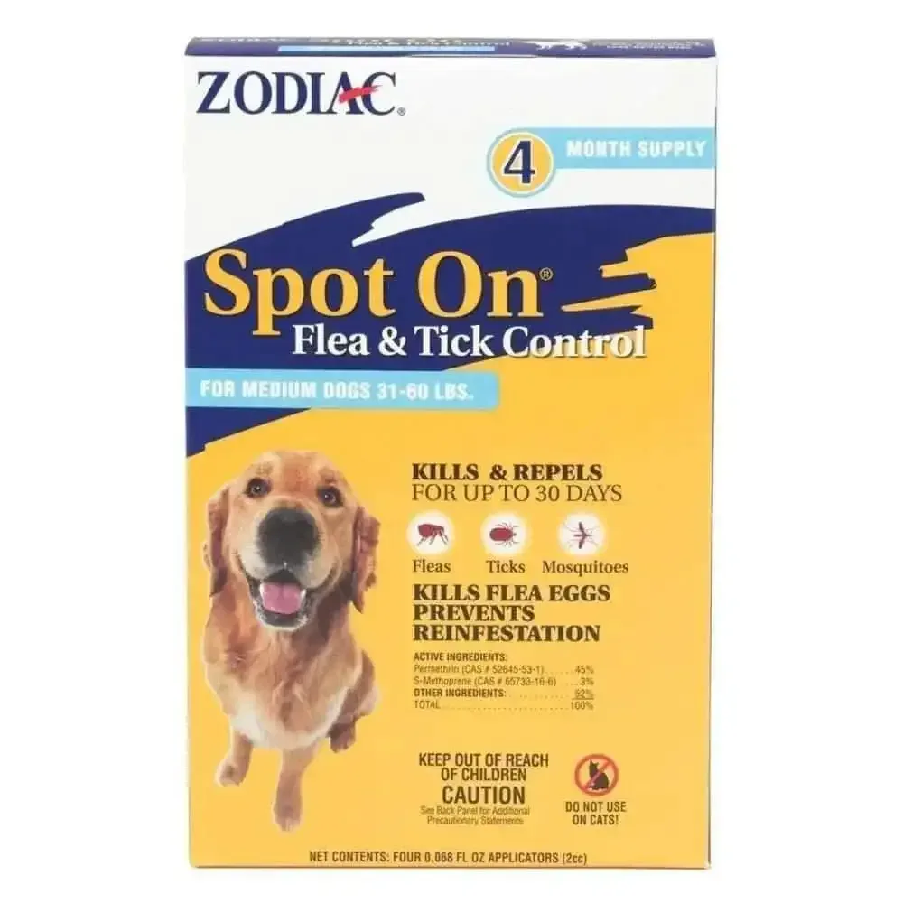 Zodiac Flea and Tick Spot On for Dogs 1ea/Medium, 31-60 lb