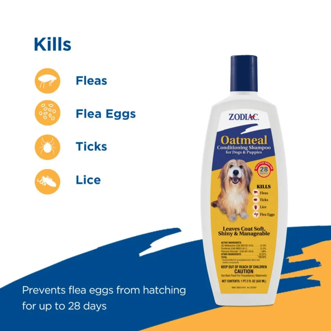 Zodiac Oatmeal Conditioning Shampoo for Dogs & Puppies 18oz - Image 2