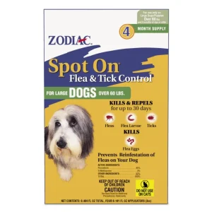 Zodiac Spot On Flea & Tick Control for Dogs Over 60lb 4pk