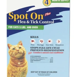Zodiac Spot On Plus Flea Tick Control for Cats 1ea/5 Lbs And Over, 4 pk
