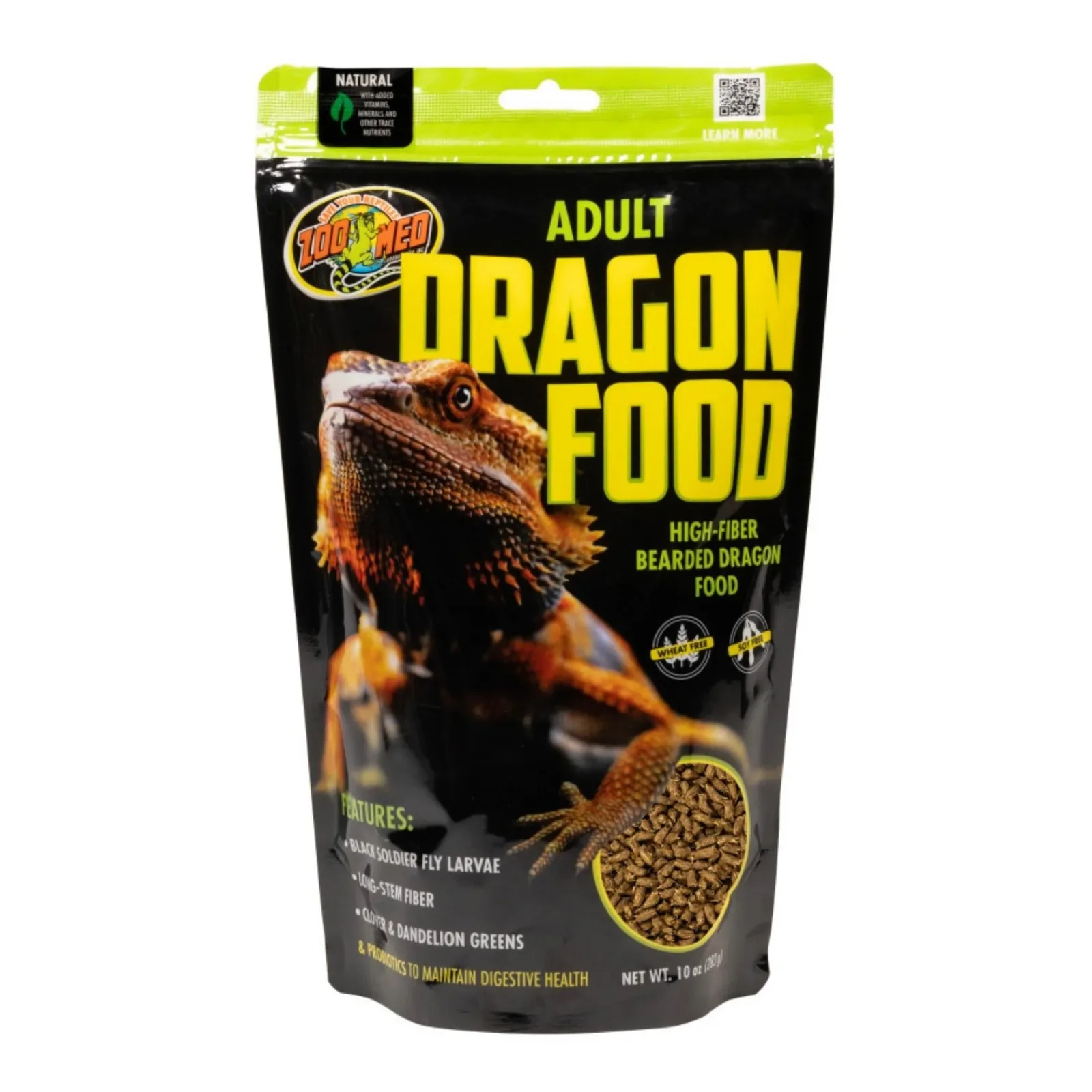 Zoo Med Adult High Fiber Dragon Food for Bearded Dragons 10 oz