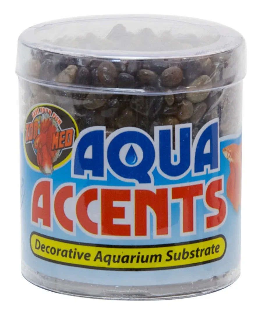 Zoo Med Aqua Accents River Pebbles, Dark, 8 oz