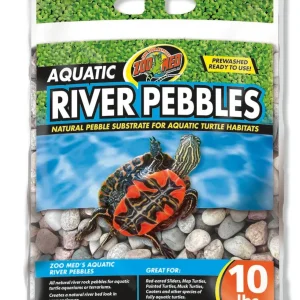 Zoo Med Aquatic River Pebble Substrate for Turtle MultiColor, 10 lb