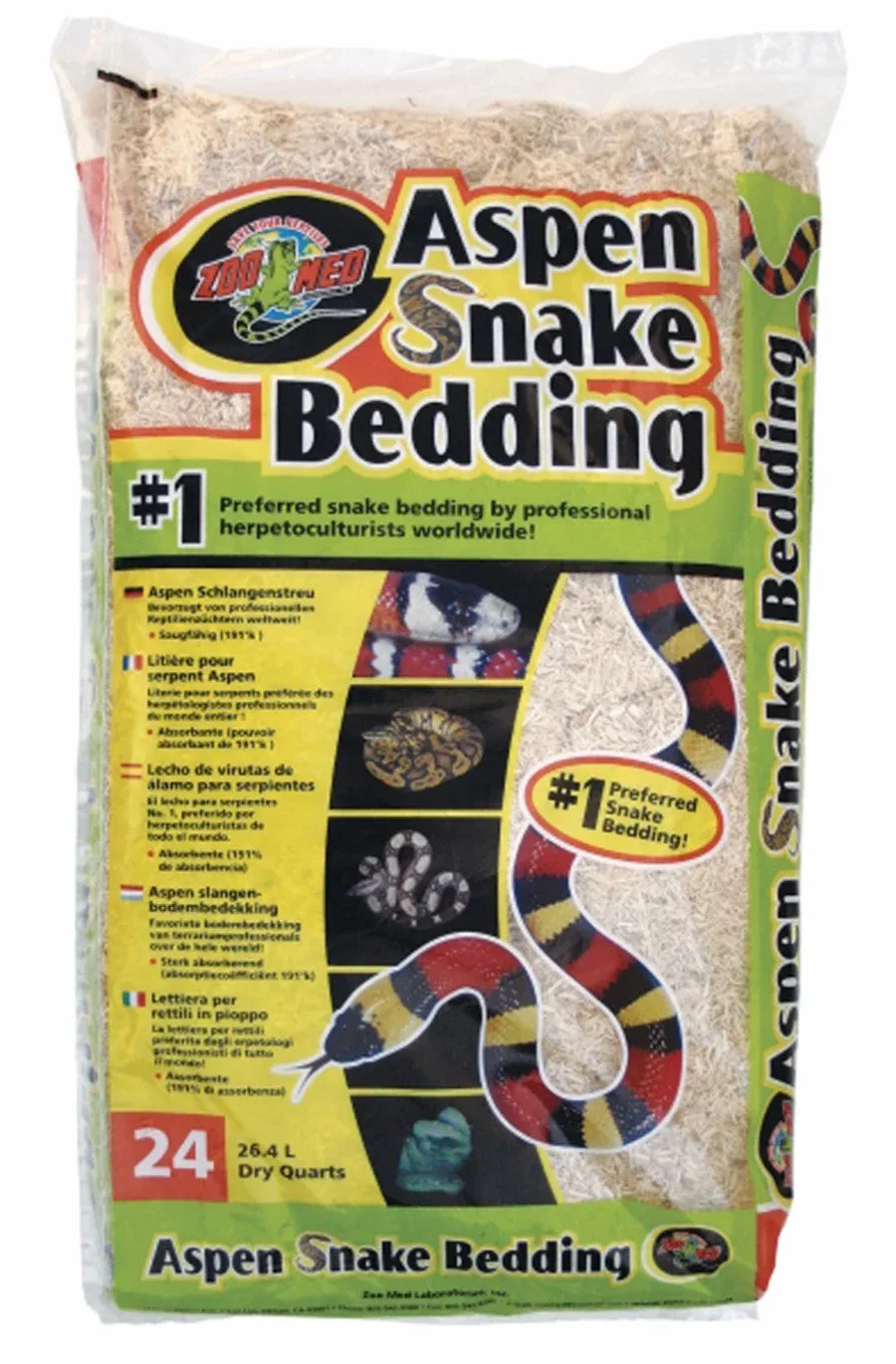 Zoo Med Aspen Snake Bedding, Tan, 24 qt