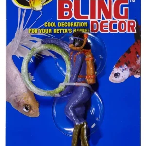 Zoo Med Betta Bling Diver Aquarium Ornament with Hoop Multi-Color