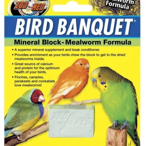 Zoo Med Bird Banquet Mealworm Formula Mineral Block Green, 1ea/1 oz, SM