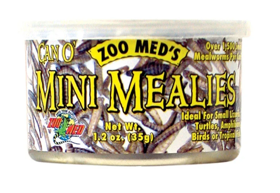 Zoo Med Can O' Mini Mealies Reptile Wet Food, 1.2 oz