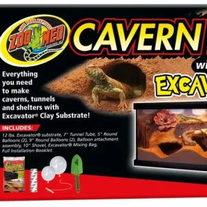 Zoo Med Cavern Kit with Excavator Clay Burrowing Substrate, 12 lb