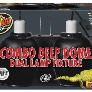 Zoo Med Combo Deep Dome Dual Lamp Fixture Black