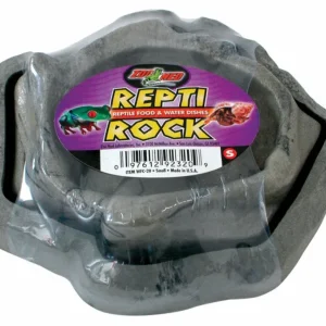 Zoo Med Combo Repti Rock Food and Water Dish, Black, Small