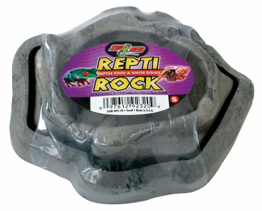 Zoo Med Combo Repti Rock Food and Water Dish, Black, Small
