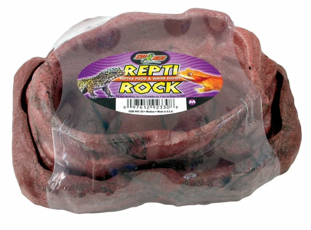 Zoo Med Combo Repti Rock Food and Water Dish, Brown Medium