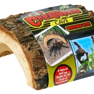 Zoo Med Creatures Cave Half Log, Brown, Medium