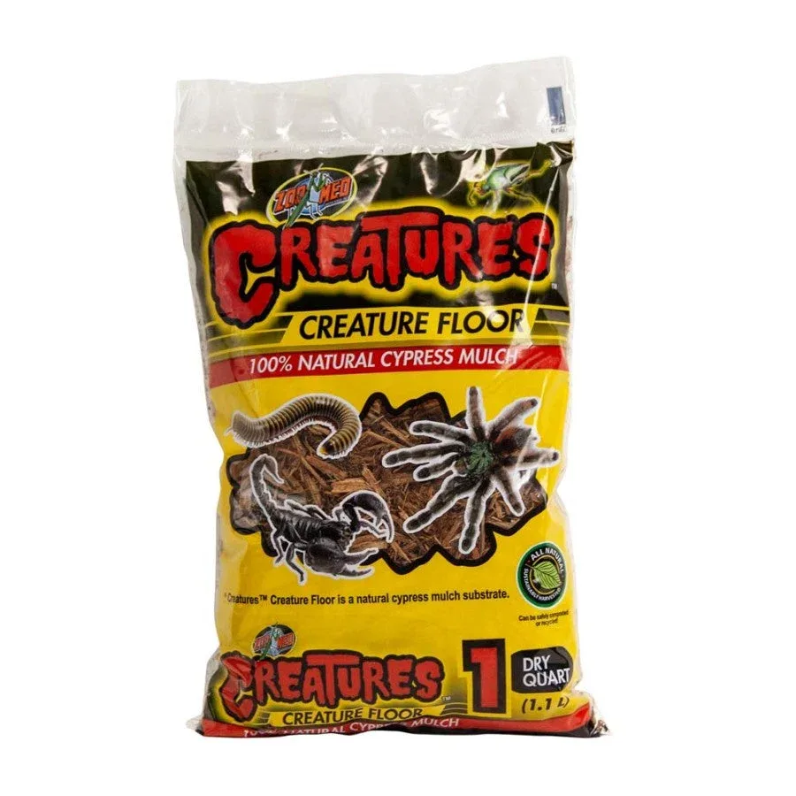 Zoo Med Creatures Creature Floor Natural Cypress Mulch Substrate, Brown, 1 qt
