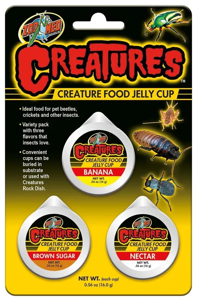 Zoo Med Creatures Food Jelly Cup, 0.56 oz each, Case of 3