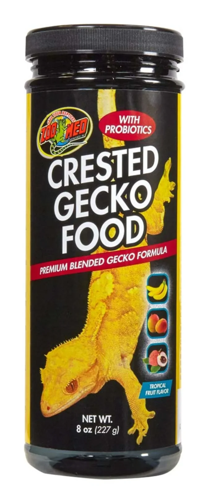 Zoo Med Crested Gecko Food Premium Blended Tropical Fruit Dry Food, 8 oz