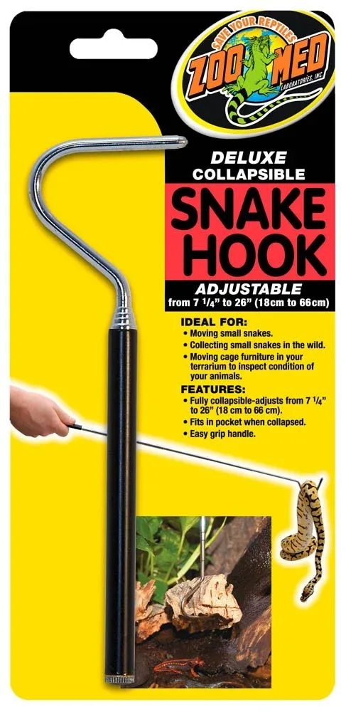 Zoo Med Deluxe Collapsible Snake Hook, Black, 7.25 in, 26 in