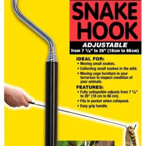 Zoo Med Deluxe Collapsible Snake Hook, Black, 7.25 in, 26 in