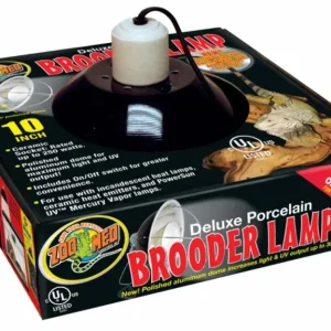 Zoo Med Deluxe Porcelain Clamp Lamp Fixture, Black, 10 in