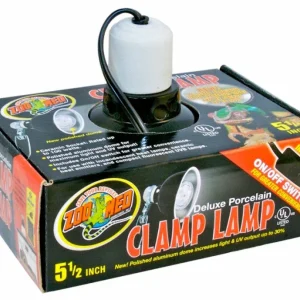 Zoo Med Deluxe Porcelain Clamp Lamp Fixture, Black, 5.5 in