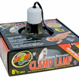 Zoo Med Deluxe Porcelain Clamp Lamp Fixture, Black, 8.5 in