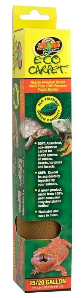 Zoo Med Eco Carpet Reptile Terrarium Carpet, Green 15/20 gal, 12 in x 24 in
