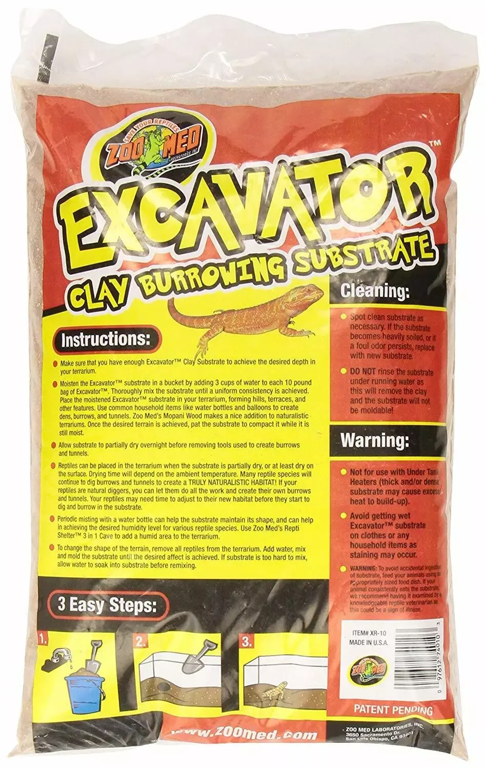 Zoo Med Excavator Clay Burrowing Substrate Brown, 10 lb - Image 2